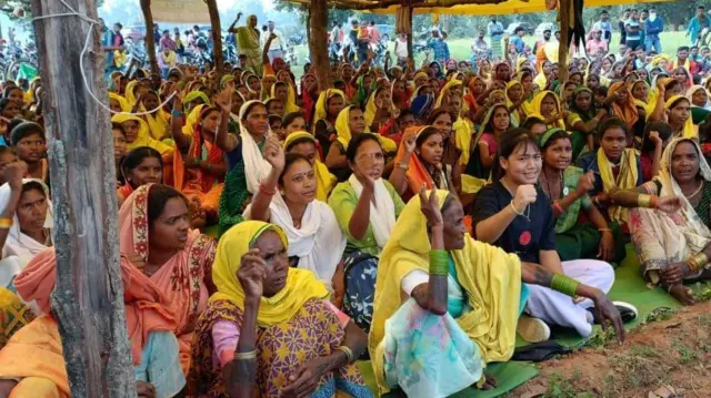 छत्तीसगढ़ में विरोध प्रदर्शन करते लोग.