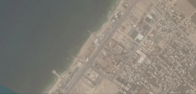 صورة عبر الأقمار الصناعية لمتحف المتحف والمنطقة المحيطة به قبل حرب غزة 