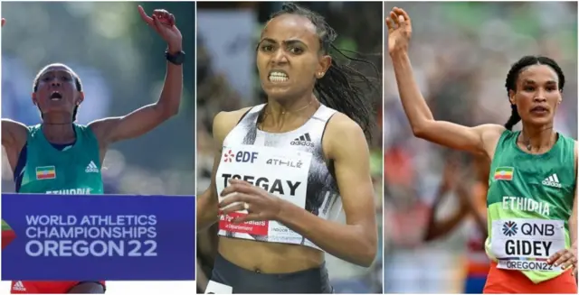 ኣትሌት ጎተይቶም ገብረስላሰ፣ ጉዳፍ ጸጋይን ለተሰንበት ግደይን [ካብ ጸጋም ናብ የማን]