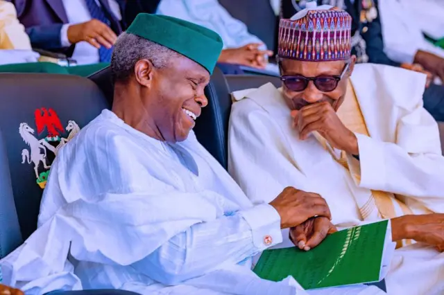 Nigeria president Buhari and Vice president Osinbajo