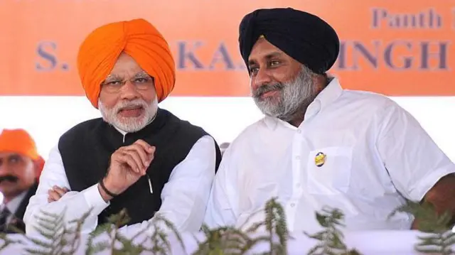ਨਰਿੰਦਰ ਮੋਦੀ ਅਤੇ ਸੁਖਬੀਰ ਸਿੰਘ ਬਾਦਲ 