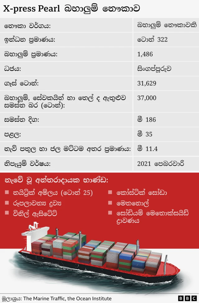එම ව්‍යසනයෙන් පසු කැස්බෑවුන්, ඩොල්ෆින්, තල්මසුන් ඇතුළු මියගිය මුහුදු ජීවින් රැසක් ශ්‍රී ලංකා වෙරළට ගොඩගැසූ අතර, තෙල් විසිරීමක් සහ වෙරළ දූෂණය වීම දක්නට ලැබිණි.