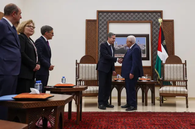 हालै प्यालेस्टिनी राष्ट्रपतिलाई भेट्दै अमेरिकी विदेशमन्त्री 