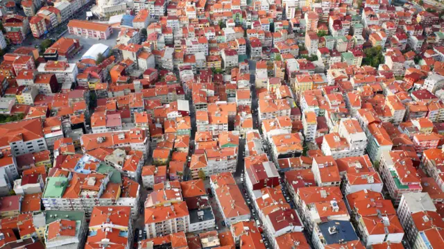istanbul'da binaların havadan görünümü 