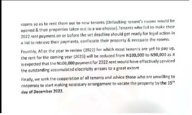 Akwụkwọ ozi onye nwe ụlọ degaara ụmụakwụkwọ ni n'ụlọ ya