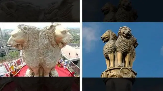 રાષ્ટ્રીય ચિહ્નના સિંહોની મુદ્રા 