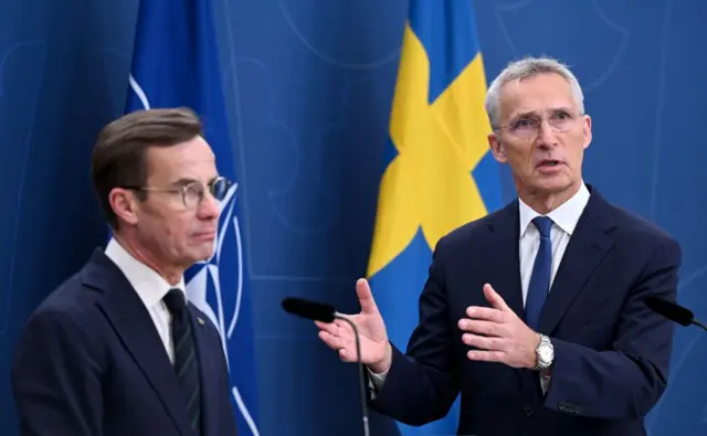 İsveç Başbakanı Ulf Kristersson ve NATO Genel Sekreteri Jens Stoltenberg