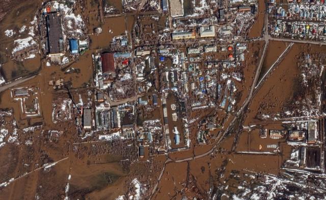 Затопление в Оренбургcкой области, снимок 3 апреля