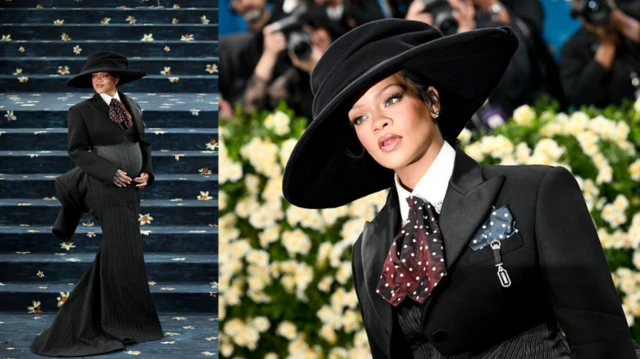Met Gala'nın en şık katılımcılarından biri olan Rihanna, Marc Jacobs kostümü içinde üçüncü hamileliği haberini verdi. 