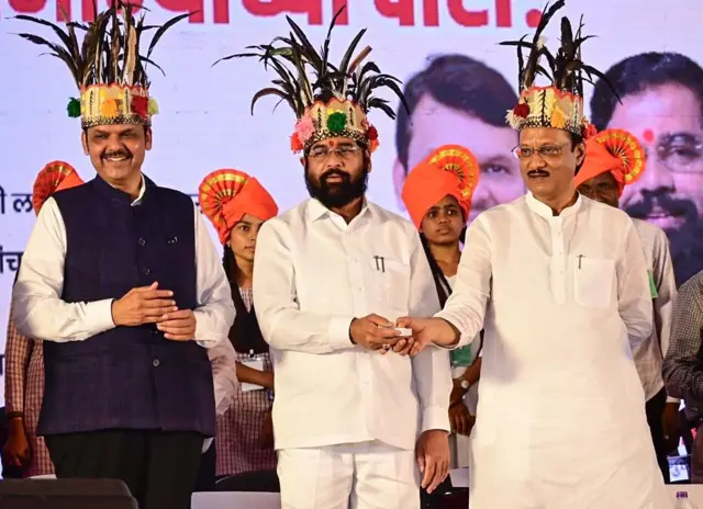 मुख्यमंत्री एकनाथ शिंदे, अजित पवार आणि देवेंद्र फडणवीस 