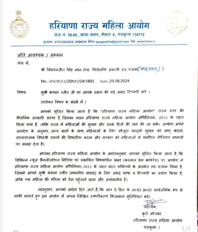 ਹਰਿਆਣਾ ਮਹਿਲਾ ਕਮਿਸ਼ਨ 