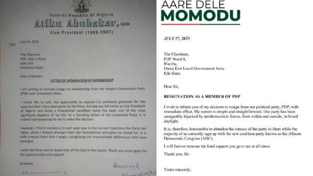 Akwụkwọ ozi Dele Momodu na Atiku Abubakar degaar ndị isioche wọọdụ ha dị iche iche ije gwa ha na ha ahapụla pati PDP