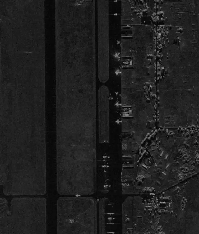 ایرکتسک کے علاقے میں بیلایا ایئربیس پر حملے کے بعد کی سیٹلائٹ تصویر