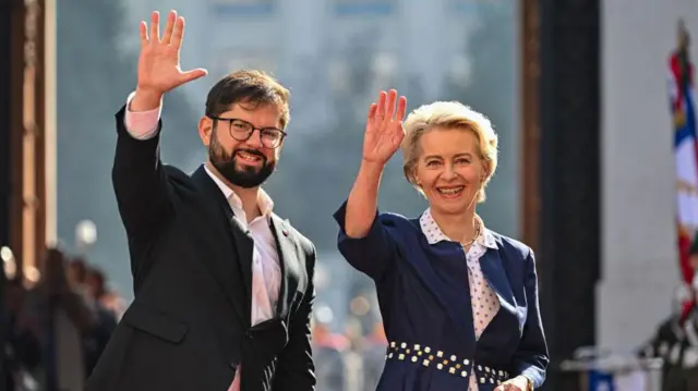 Von der Leyen y Boric el 14 de junio de 2023.