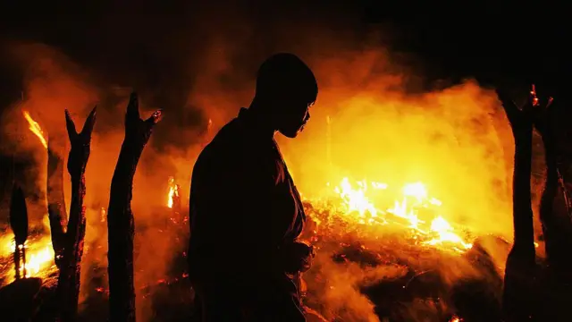 Pueblo destruido por las milicias Janjaweed