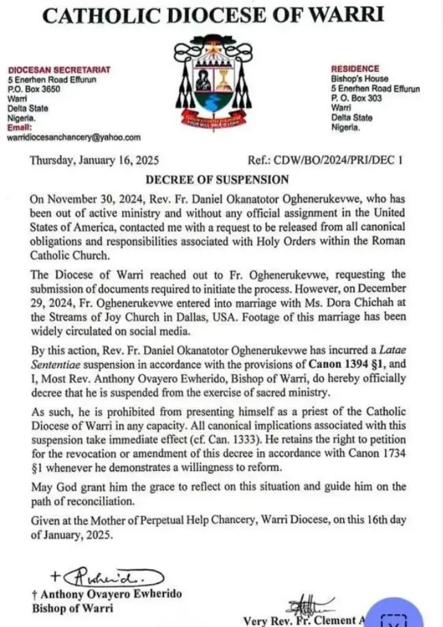 Aworan iwe idaduro ti ijọ Aguda kọ fun Fada naa