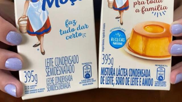 Dois tipos de produtos lácteos vendidos pela Nestlé 