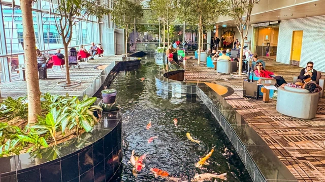 Ifoto yaho abantu batermaira mu kibuga c'indege ca Changi muri singapore