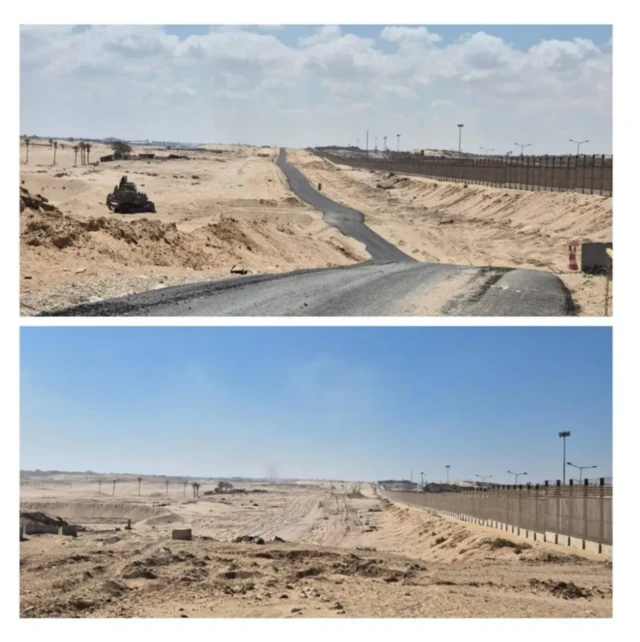 ஃபிலடெல்ஃபி பாதையில் அமைக்கப்பட்டுள்ள புதிய சாலை