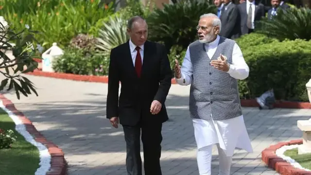 روسی صدر پوتن اور انڈین پی ایم مودی