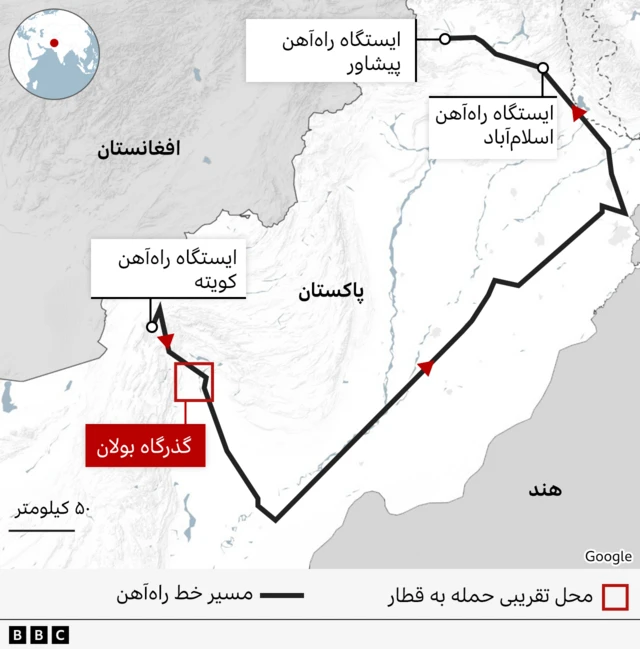 نقشه حمله به قطار در پاکستان