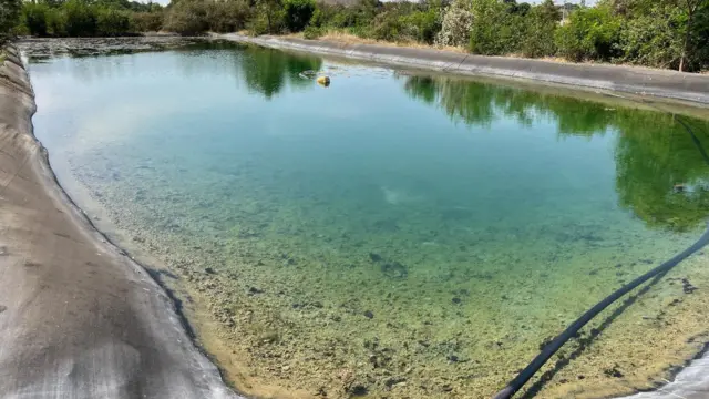 पाण्यासाठी उभारण्यात आलेलं शेततळं.