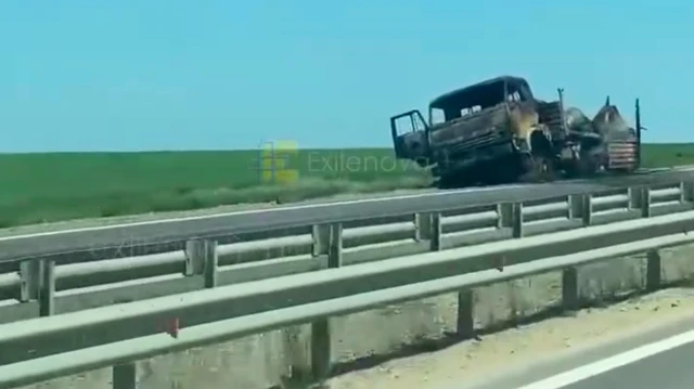 Згоріла вантажівка
