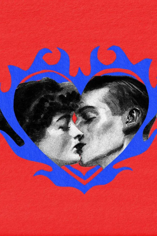 चुंबन करता एक जोड़ा