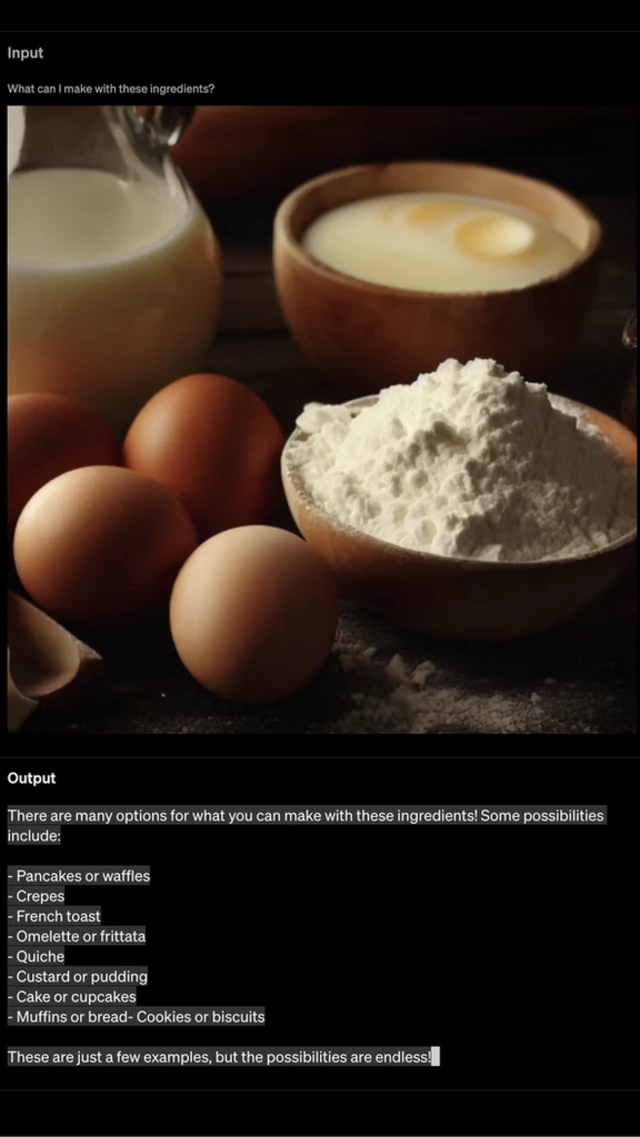 GPT-4 generating recipe from image