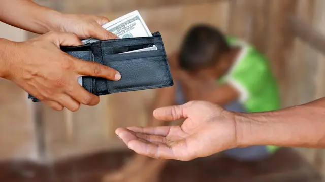 Ilustrasi perdagangan manusia. 