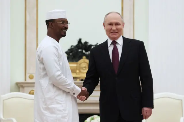 Mahamat Idriss Deby et Vladimir Poutine