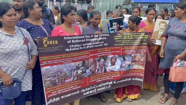 Relatives of the disappeared are protesting at Mannar