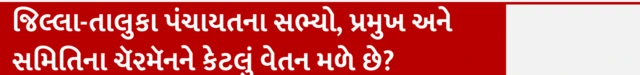 જિલ્લા-તાલુકા પંચાયતના સભ્યો, પ્રમુખ અને સમિતિના ચૅરમૅનને કેટલું વેતન મળે છે?