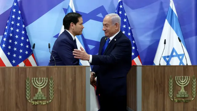 کنفرانس خبری روبیو و نتانیاهو