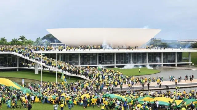 Bolsonaro supporters storm the National Congress in Brasilia, Brazil, 08 January 2023.