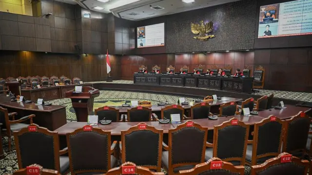 Suasana sidang gugatan undang-undang tentang Tabungan Perumahan Rakyat (Tapera) di Gedung Mahkamah Konstitusi, Jakarta, Senin (29/9/2025). 