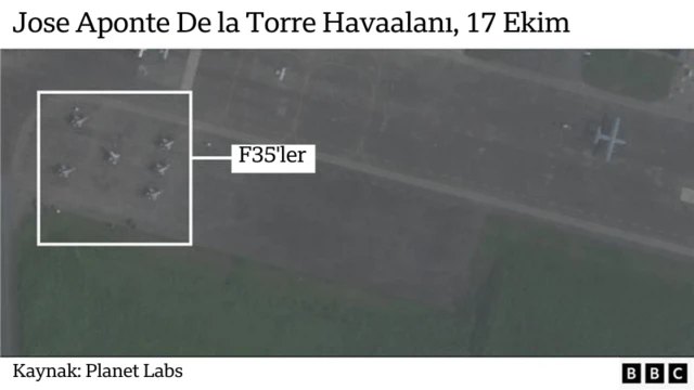 Jose Aponte De la Torre Havaalanı'nda ABD savaş uçakları.