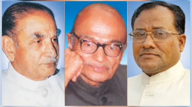 হাকিম হাফিজ আবদুল মজিদের বড় ছেলে আবদুল হামিদ (বায়ে), ছোট ছেলে হাকিম মহম্মদ সৈয়দ (মাঝে), ইউসূফ হারুণ ভুইঁয়া (ডানে)