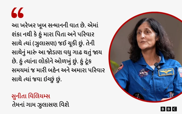 સુનીતા વિલિયમ્સ, ગુજરાત, ઝુલાસણ, અંતરિક્ષ, વિજ્ઞાન, સ્પેસ, બીબીસી ગુજરાતી