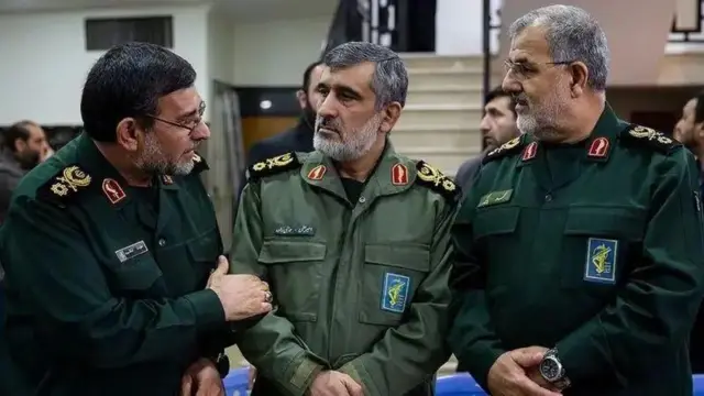 Mohammad Pakpour, Amir Ali Hajizadeh, and Alireza Tangsiri all of dem wear dia force uniform