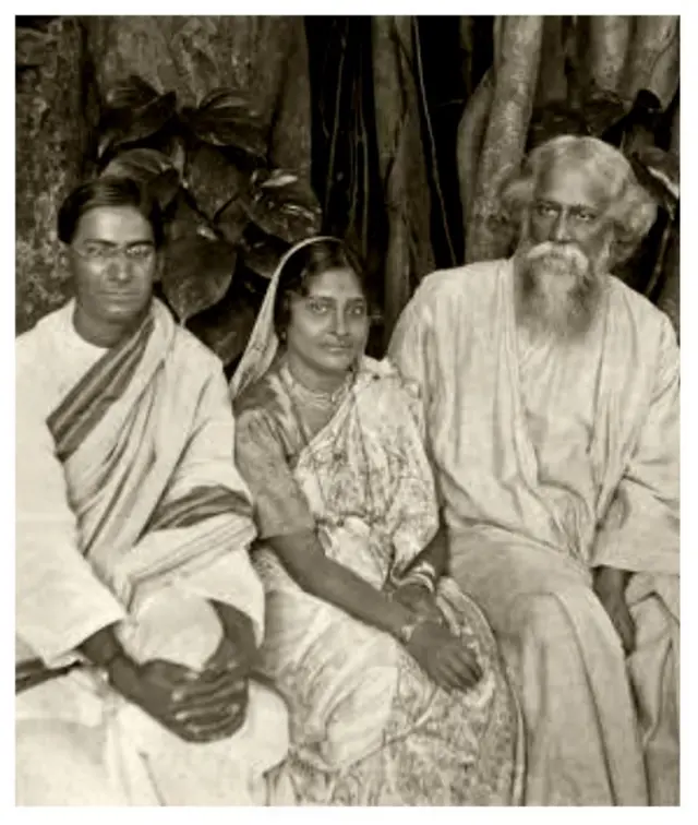 प्रशांत चंद्र महालनोबिस, त्यांची पत्नी आणि रविंद्रनाथ टागोर