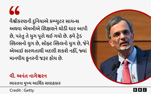 પ્લમ્બર, ઇલેક્ટ્રિશિયન, એઆઇ, બિઝનેસ, શિક્ષણ, નોકરી, બેરોજગારી, ભારત, ગુજરાત, બીબીસી ગુજરાતી, કૌશલ્યવાન, ભારતના સરકારના મુખ્ય આર્થિક સલાહકાર વી. અનંત નાગેશ્વરન, ટ્રેડ સ્કિલ્સ
