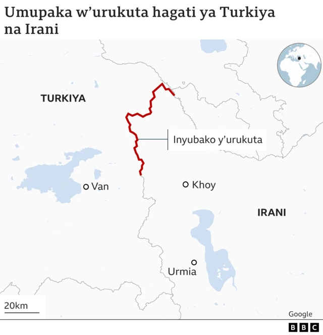 Inyubako y'urukuta ku mupaka wa Irani na Turkiya