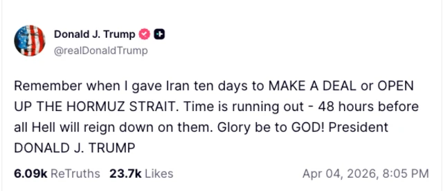 a screenshot of DJT post