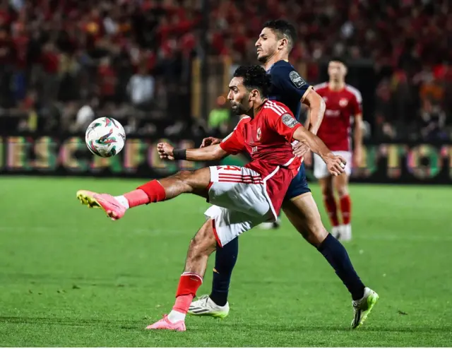 لاعبو الأهلي المصري والترجي التونسي.