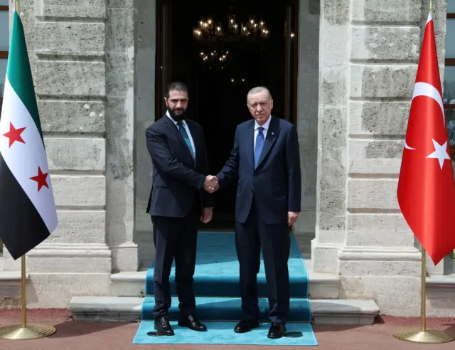 Cumhurbaşkanı Erdoğan ve Suriye geçici yönetiminin lideri Ahmed Şara İstanbul'da görüşüyor (24 Mayıs 2025)