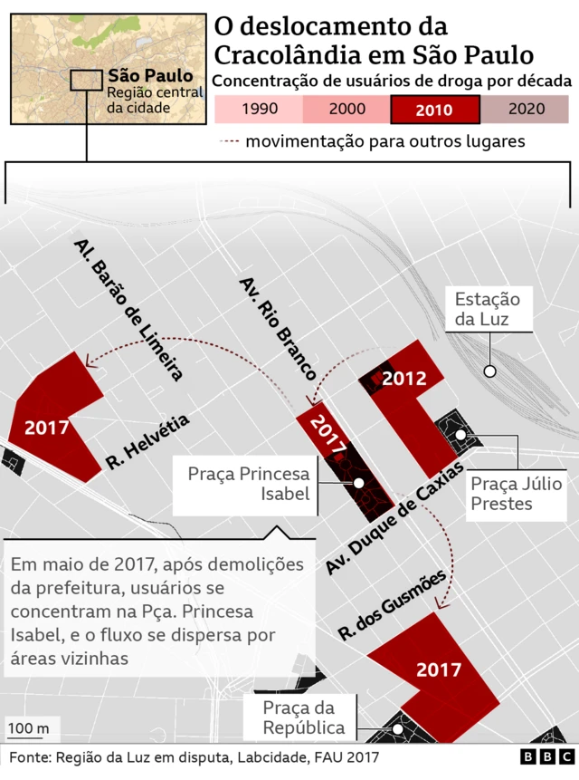 Mapasuperbet apostasonde se concentrava o fluxo da Cracolândia nos anos 2010