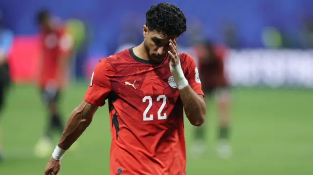 Omar Marmoush al terminar el partido con Argentina