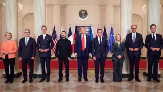 ट्रम्प यांच्या भेटीनंतर झेलेन्स्की आणि अन्य युरोपियन नेते 