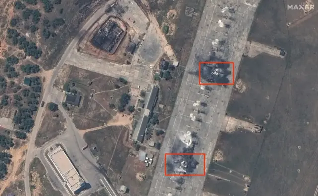 Розслідувач The New York Times Крістіан Тріберт на основі цих супутникових знімків зробив висновок про знищення двох Міг-31 у Бельбеку внаслідок удару в ніч з 14 на 15 травня